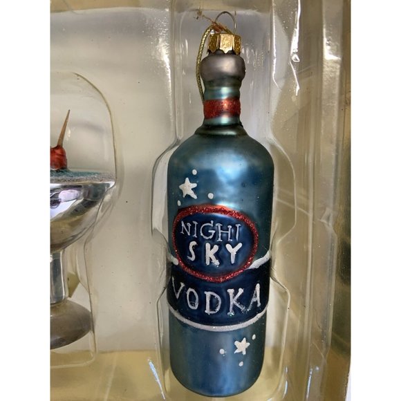 VINTAGE Set 3 Martini Drink Mixer/Shaker - Blown Glass Christmas Ornament RARE - Picture 5 of 10